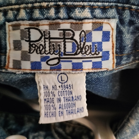 Vintage Pretty Bleu denim blouse. Size Large. - Picture 3 of 3